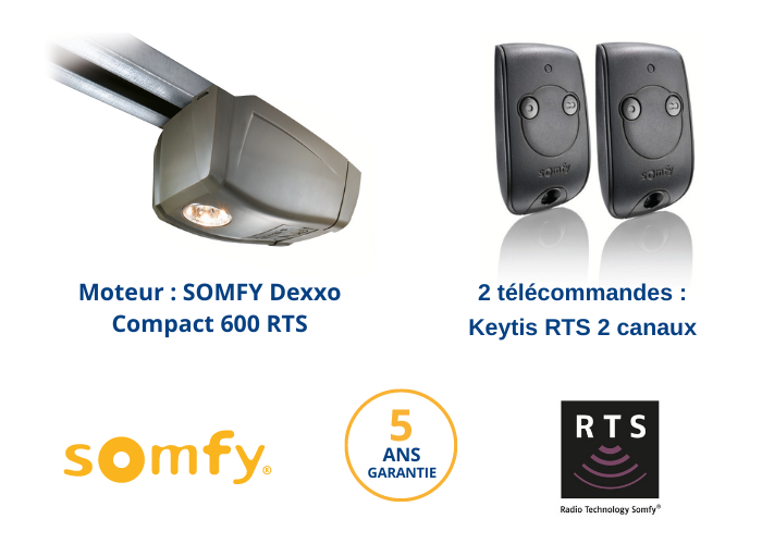 Moteur Somfy dexxo compact 600 rts et télécommandes